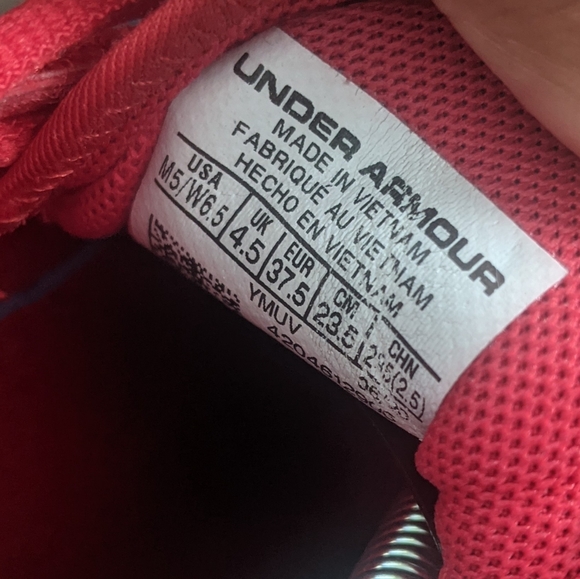 UNDER ARMOUR Men's Curry 7 Team Red White Basketball Shoe - Picture 6 of 6